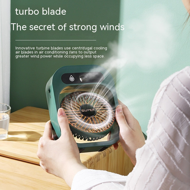 Portable Mist Cooling Fan – USB Rechargeable 3-Speed Air Cooler & Humidifier