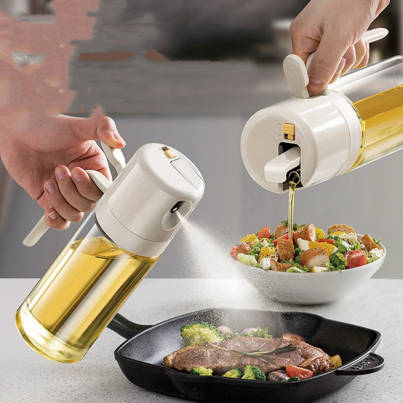 Dual Spray & Oil Dispenser Bottle made for Kitchen Cooking & Baking