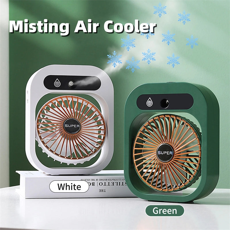 Portable Mist Cooling Fan – USB Rechargeable 3-Speed Air Cooler & Humidifier