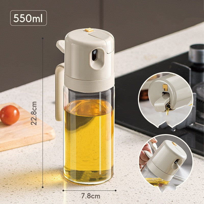 Dual Spray & Oil Dispenser Bottle made for Kitchen Cooking & Baking